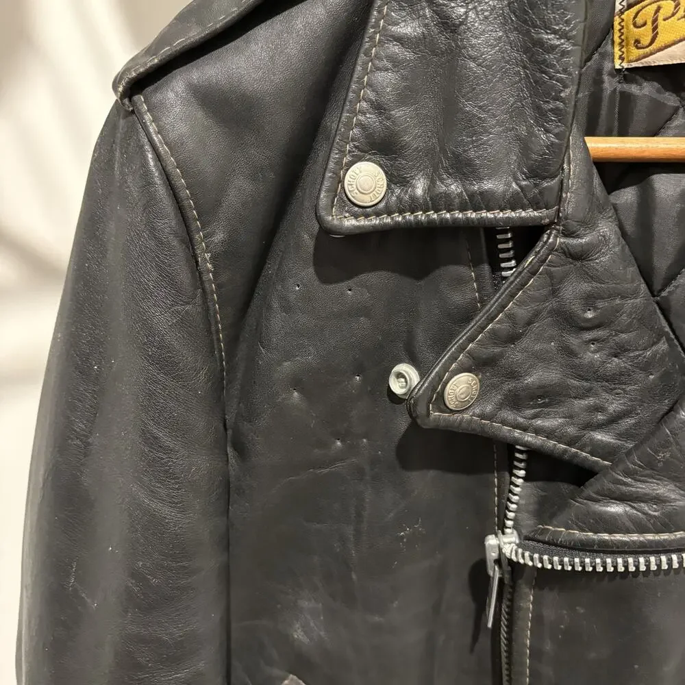 Vintage Schott Perfecto 618 Steer Hide Leather Jacket Men's Size 40 Motorcycle